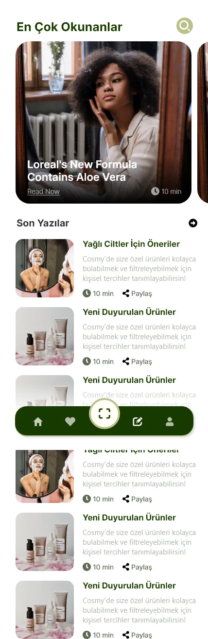 Cosmy Mobil Uygulama